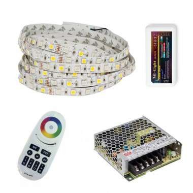 Kit complet ruban LED - 5050 RGB - ( 5 mètres découpable) - Non étanche -  IP20