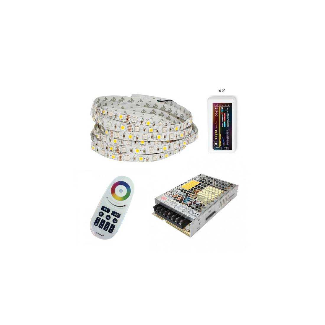 Coffret 1x5m Ruban LED RGBW Connecté Bluetooth Lumihome®